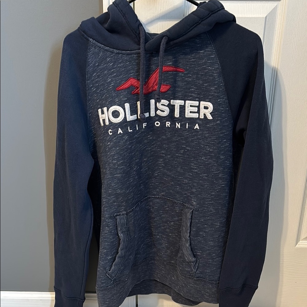 Hollister Men's Navy Hoodie